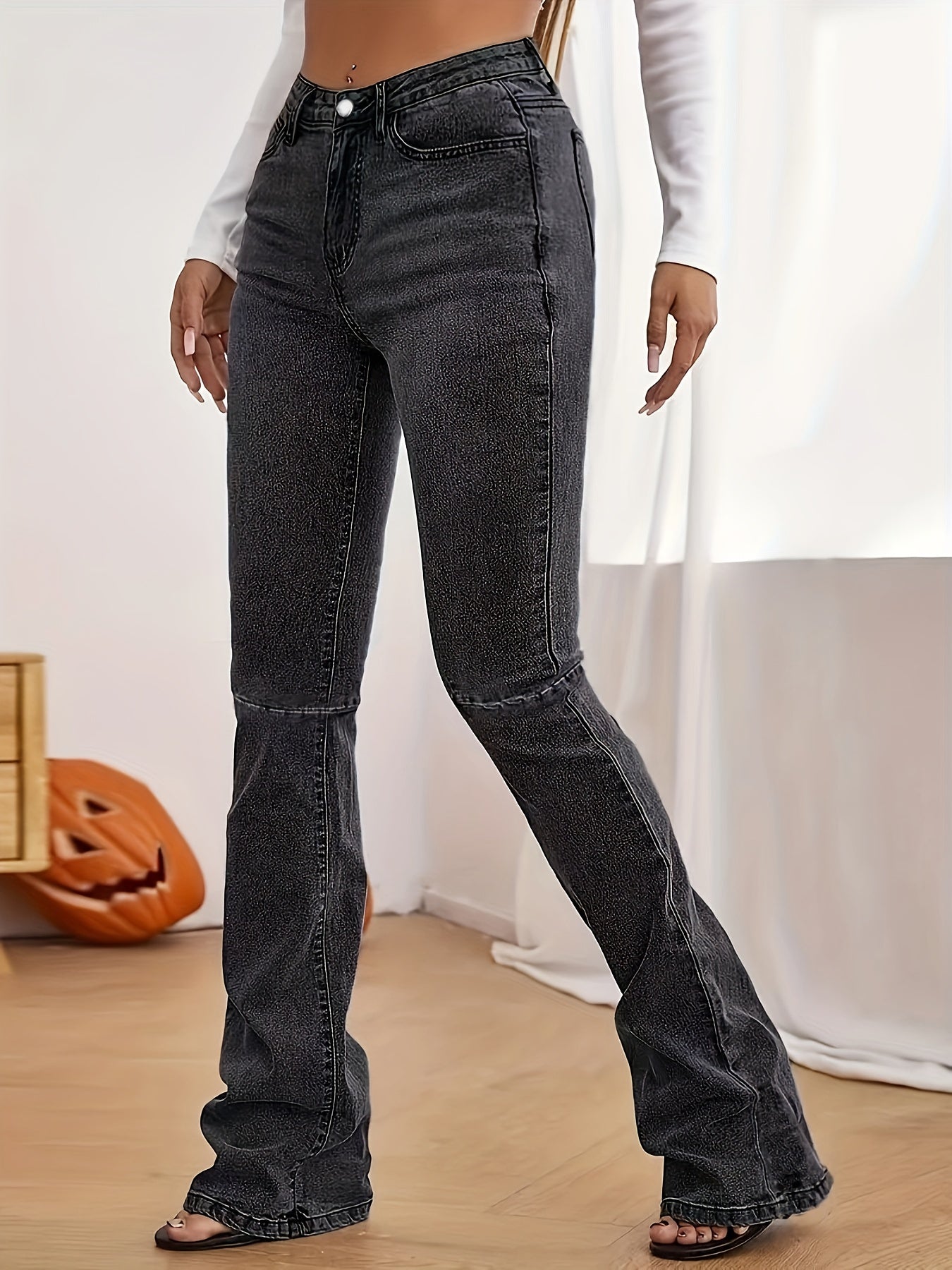 High Rise Flared Leg Jeans