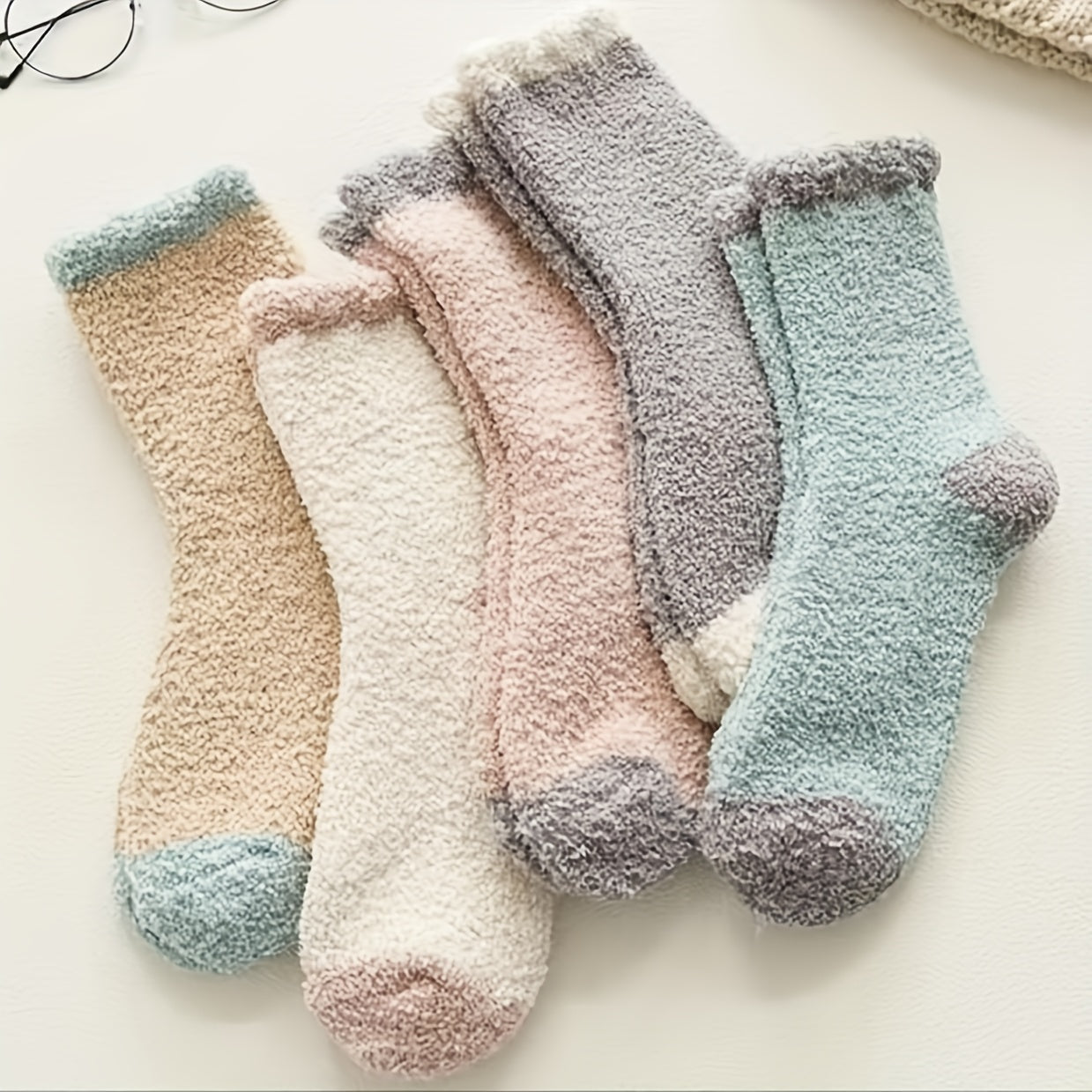 5 Pairs Winter Coral Velvet Mid calf Socks For Men And Women