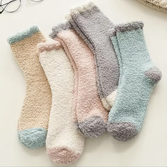 5 Pairs Winter Coral Velvet Mid calf Socks For Men And Women