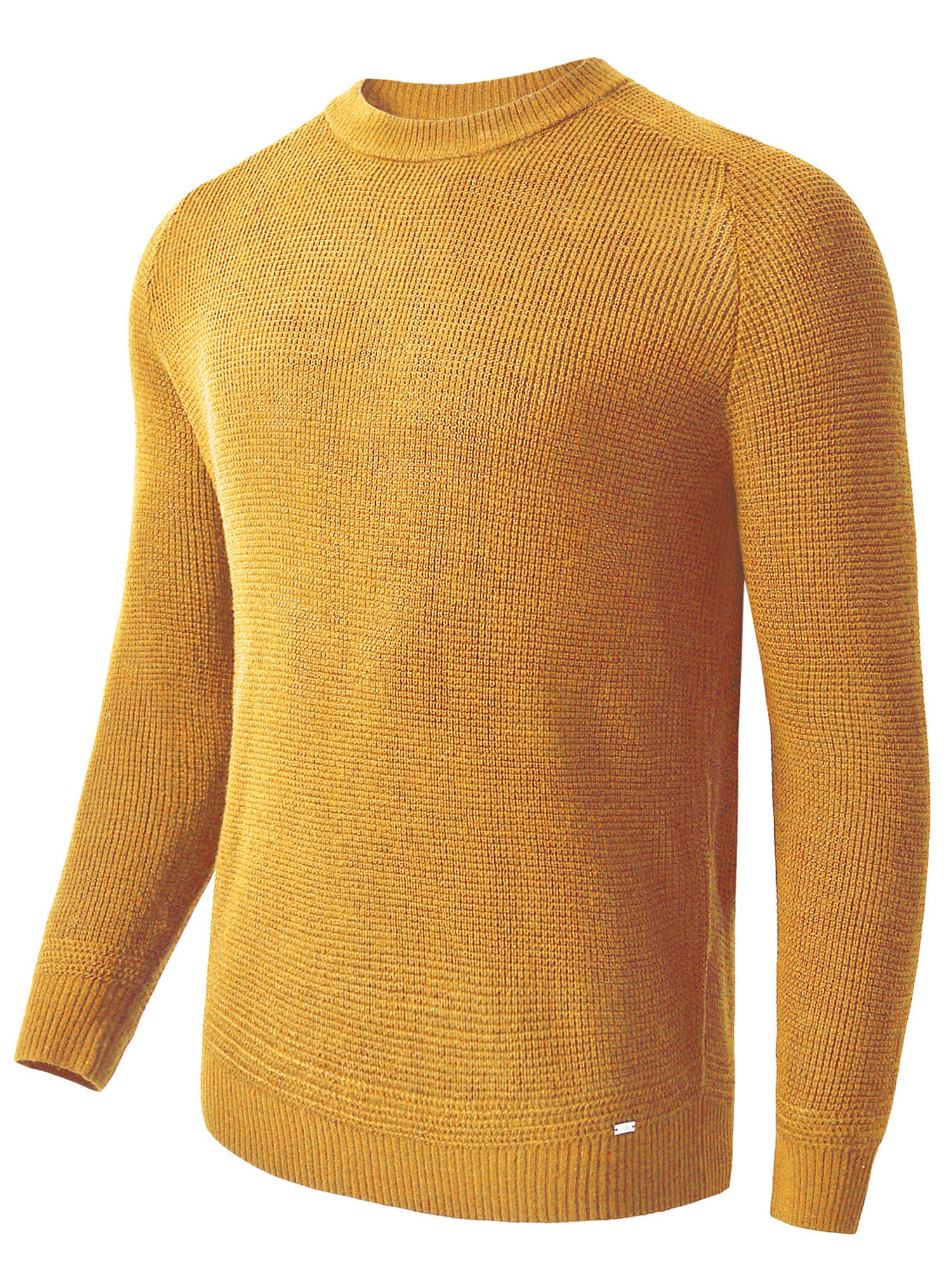 Men's Waffle Knit Crew Neck Cardigan
