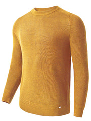 Men's Waffle Knit Crew Neck Cardigan