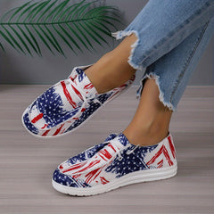 Women's Stars Pattern Flat Loafers Lace Up Lightweight Shoes