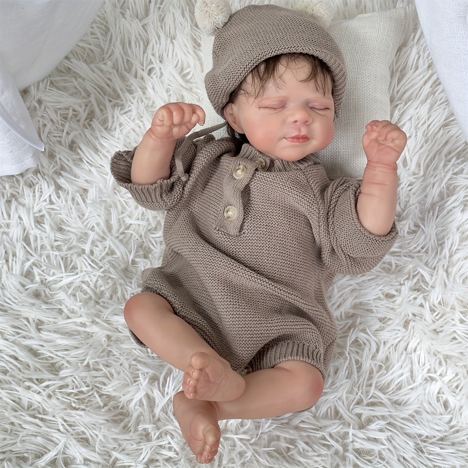 Adorable 19" Reborn Doll with Realistic Hair & Hand Painted Details