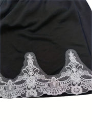 Women Lace Elastic High Rise Loose Shorts