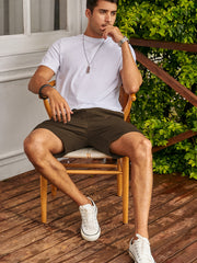 Men's Cotton Casual Shorts with Drawstring