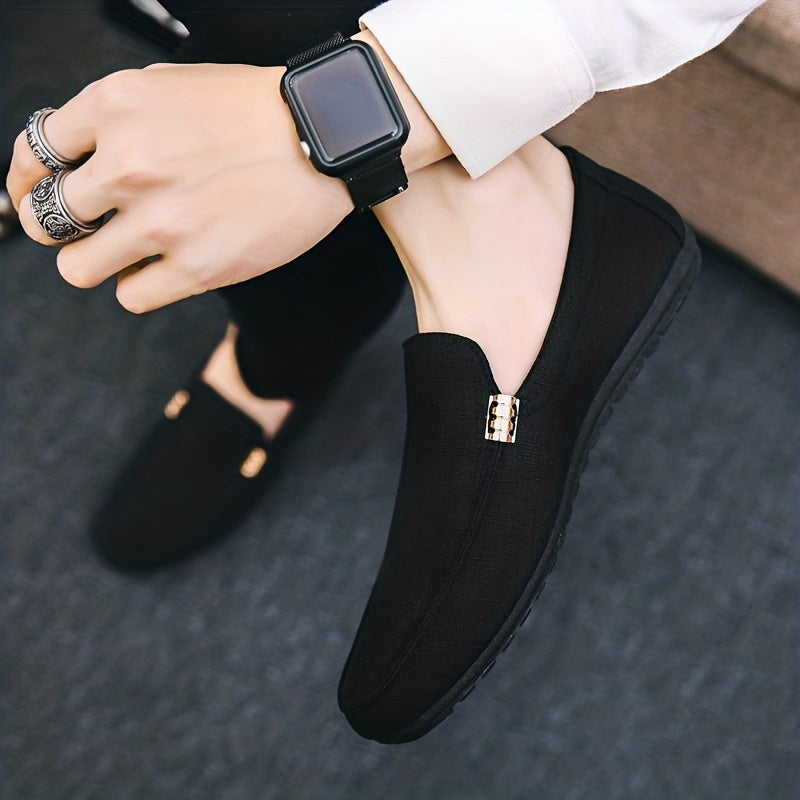 Men's Slip On Canvas Loafer Shoes Casual Anti skid Flat Shoes