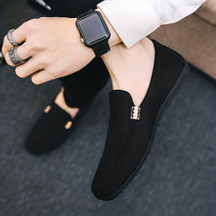 Men's Slip On Canvas Loafer Shoes Casual Anti skid Flat Shoes