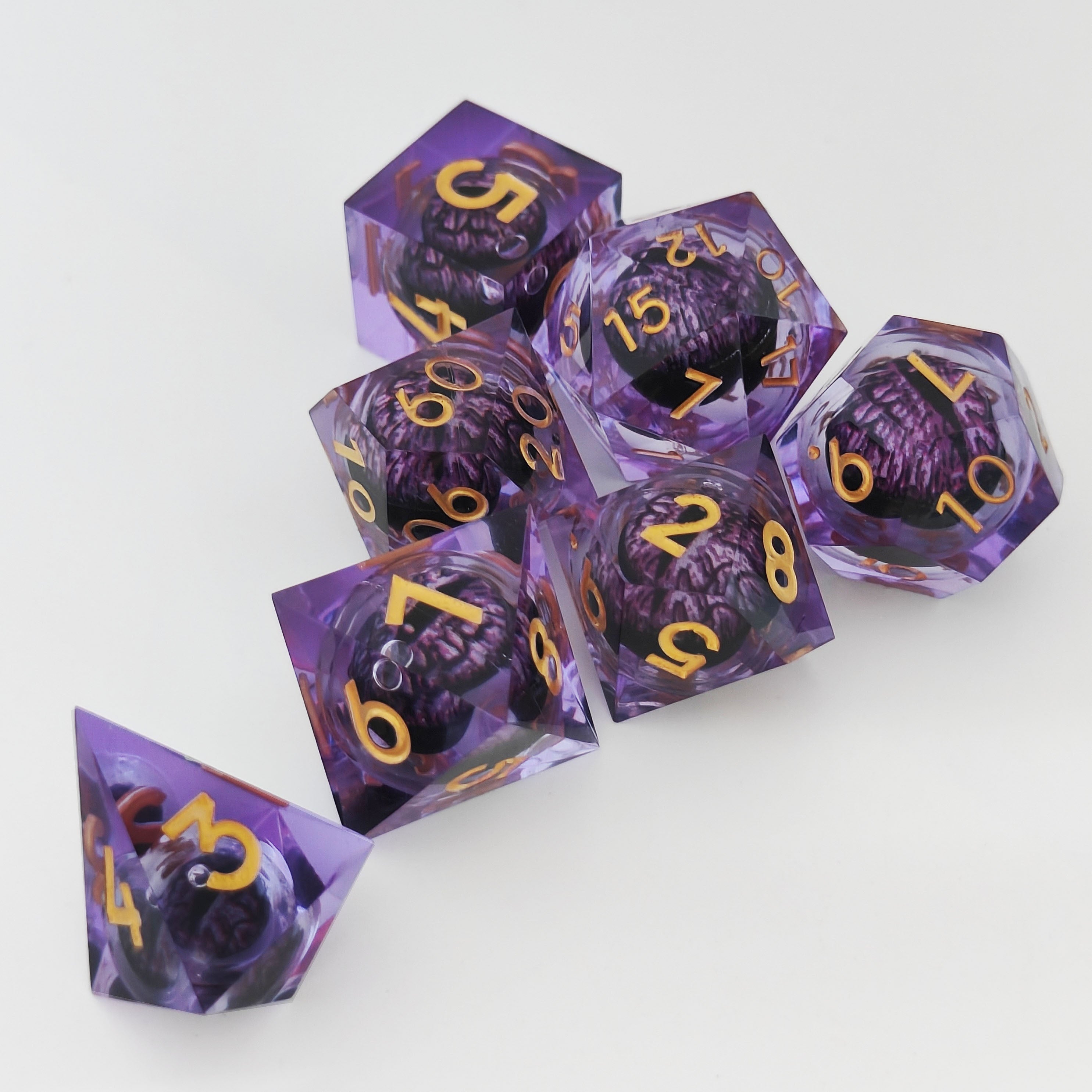7pcs Dragon Eyes Resin Polyhedral Dice Set for RPG