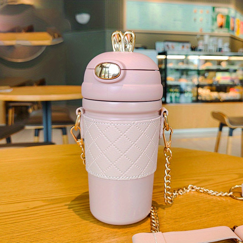 Rabbit Stainless Steel Insulation Cup with Bouncing Straw