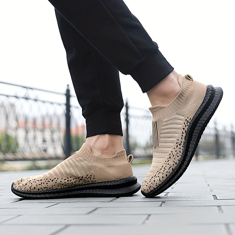 Women's Striped Walking Shoes Outdoor Slip-on Mesh Sneakers
