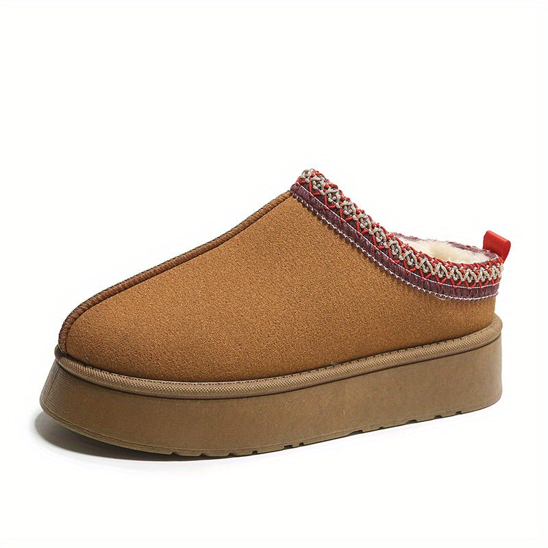 Women's Plush Lined Snow Boots Slip On Winter Ankle Boots