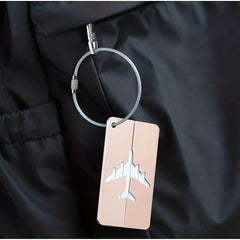 10pcs Stainless Steel Wire Keychain Children's Key Ring Travel Airplane Luggage