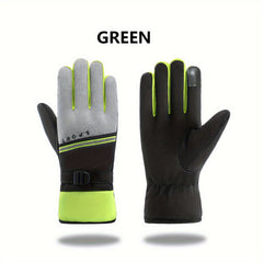 Thickened Sports Gloves Windproof Reflective Cycling Skiing Winter Warm Gloves