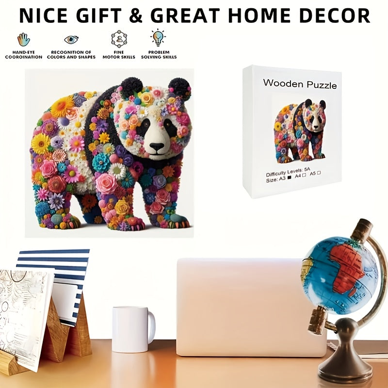 Challenging Giant Panda Floral Accent 1000-Piece Jigsaw Puzzle