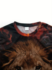 Lion 3D Printed Unisex T-Shirt for Spring and Summer