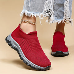 Women's Woven Walking Shoes Slip On Casual Sneakers