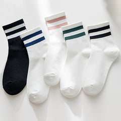 Striped Crew Sports Socks Women's Stockings