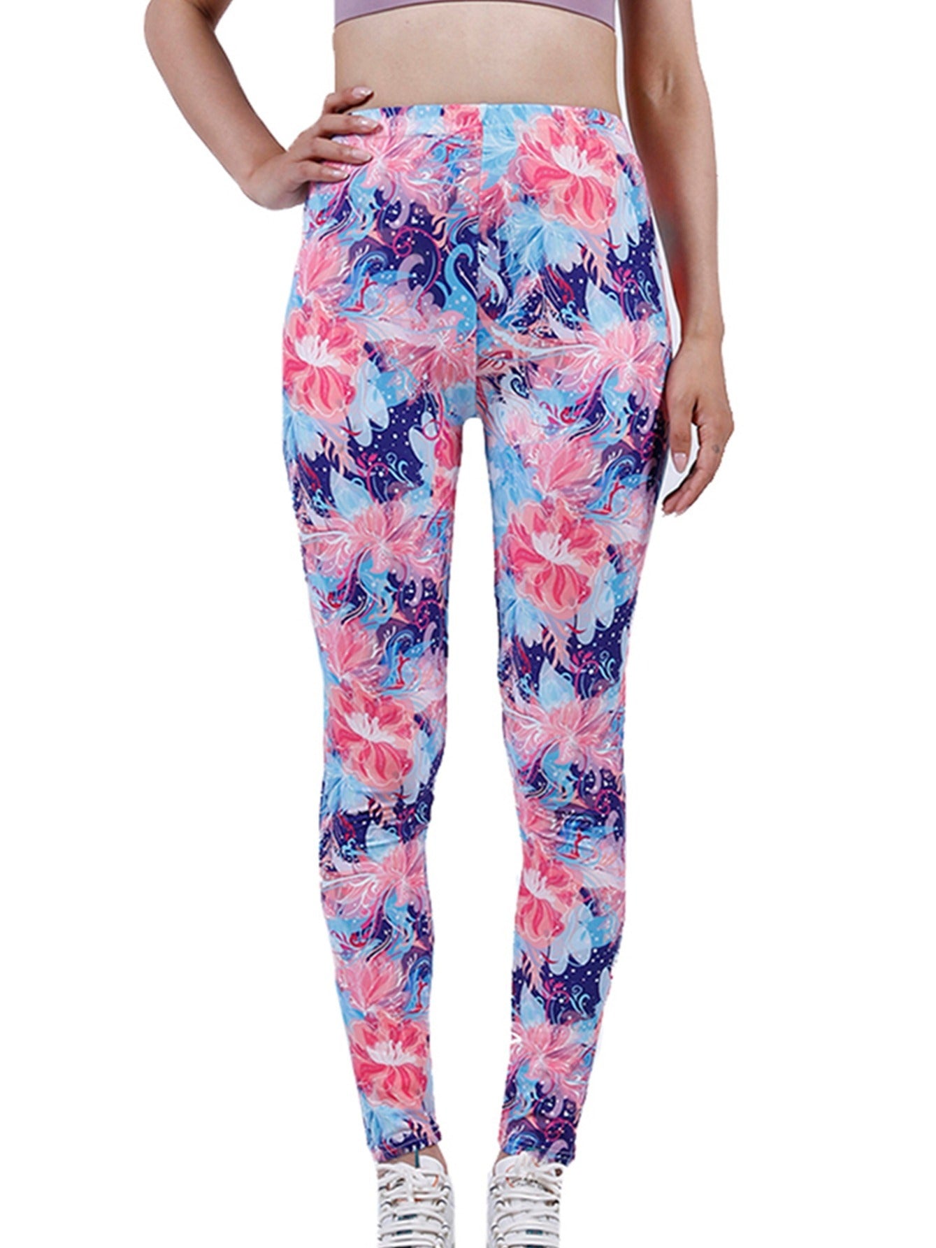 Floral Print Yoga Pants High Waist Leggings