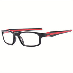 1pc Men's Sporty Two Glasses Magnifying Zipper Case Packaging