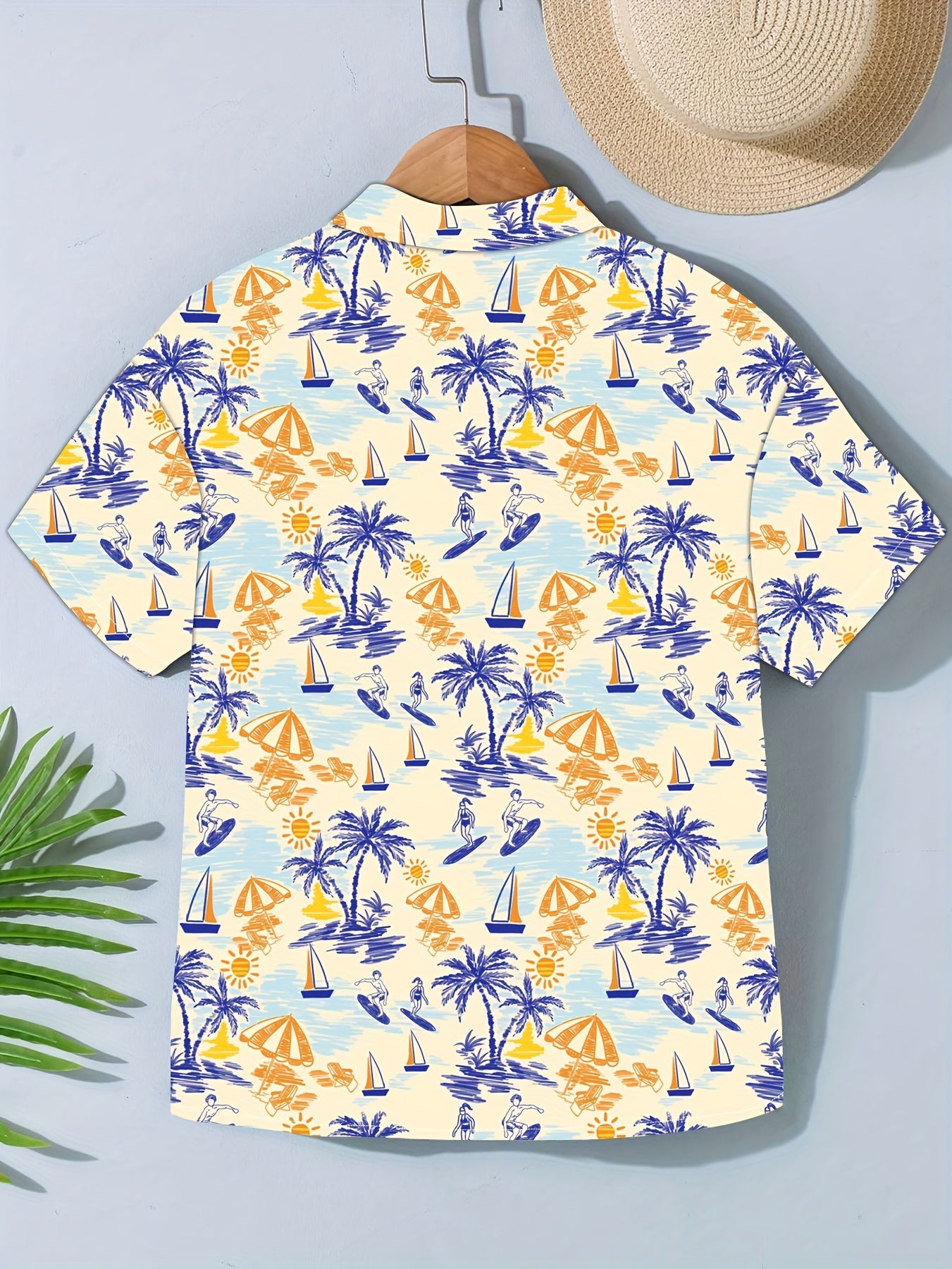 Sweet Flower Graphic Short Sleeve Lapel Shirt For Summer