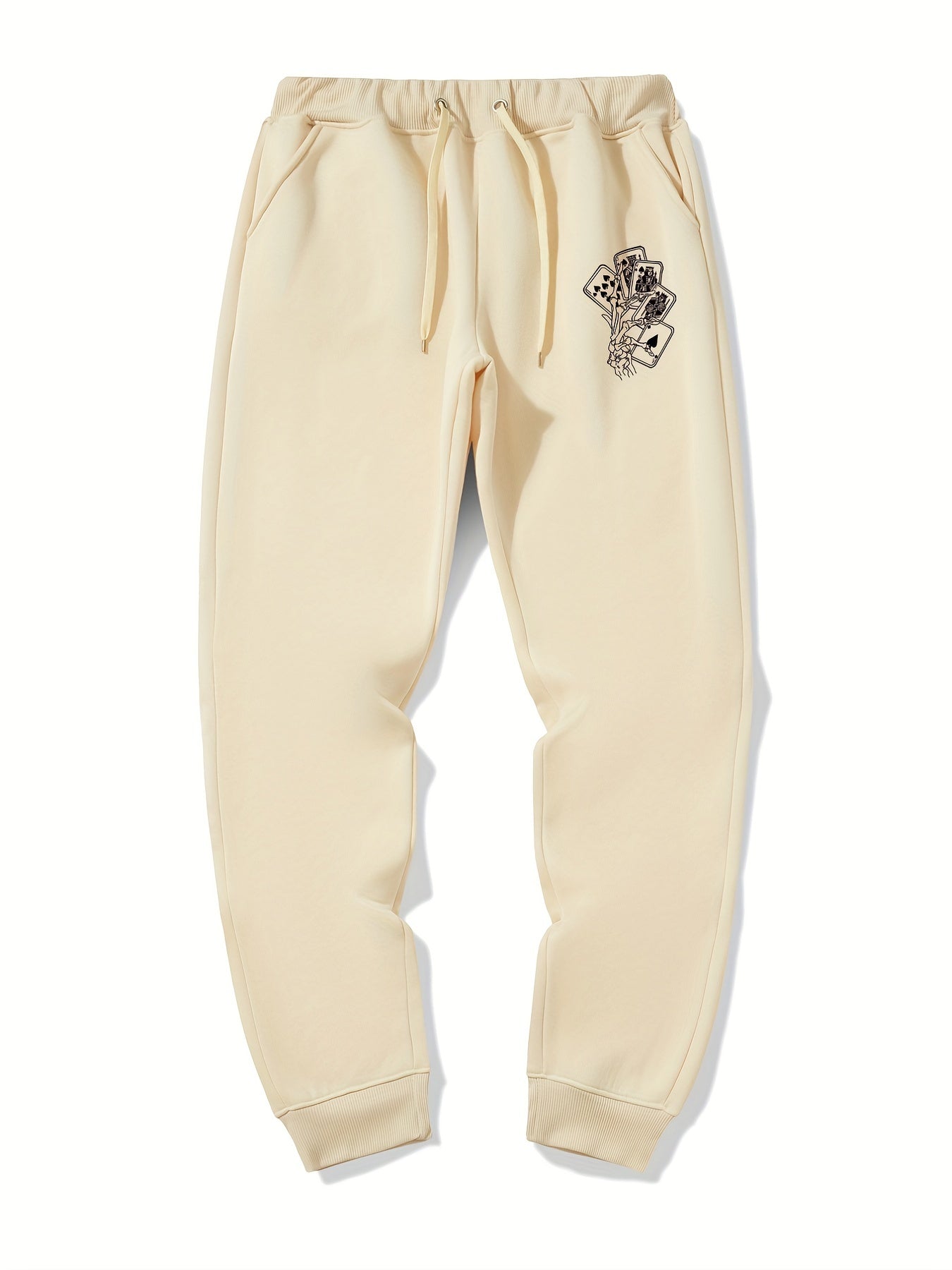 Skeleton Hand Poker Drawstring Joggers Men's Sweatpants