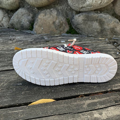 Love Print Boat Shoes Lightweight Low Canvas Shoes For Women