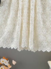 Floral Lace Dress with Bow Front Long Sleeve for Girls