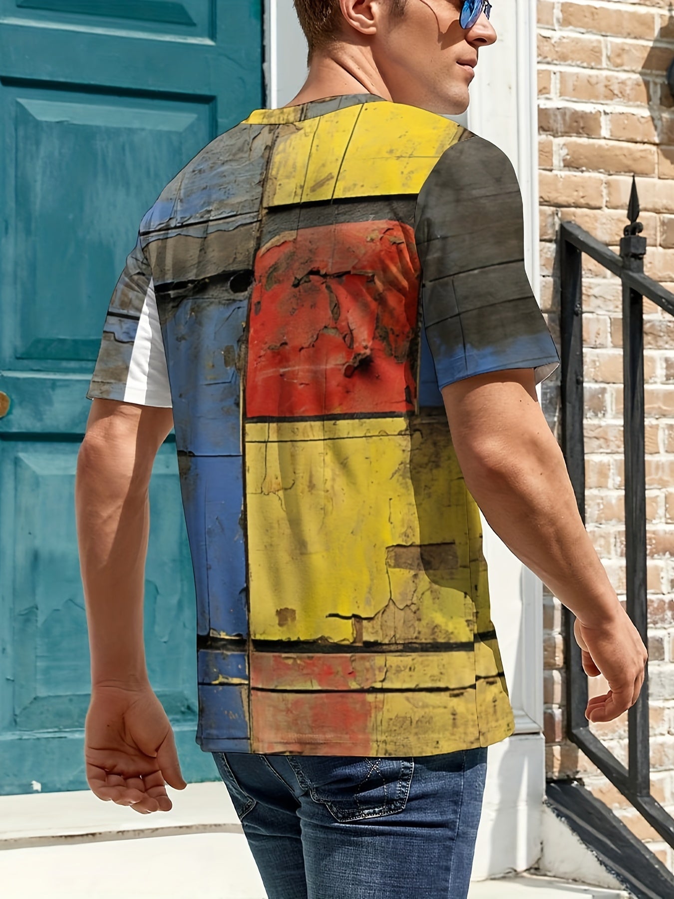 Men's Eye Block Graphic T shirt Active Stretch Breathable 3D Print Tee
