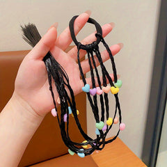 Children's Wig Hair Tie Braid Hair Elastic Sweet Braid Girls