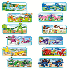12pcs Dinosaur Block Kit Gift for Boys Dinosaur Toy Set