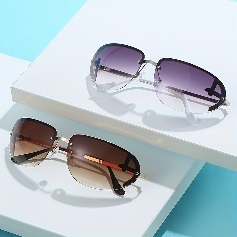 Y2K Futuristic Sunglasses Cyberpunk Rimless UV400