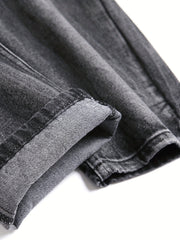 Slim Fit Ripped Jeans Mens Casual Street Style Distressed Denim Pants