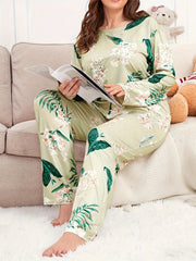 Lounge Set Women's Plus Floral Print Long