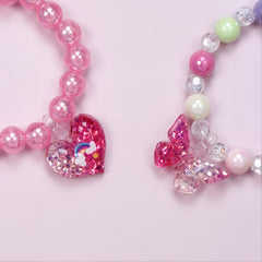 5pcs Butterfly Love Beaded Bracelet Set For Kids
