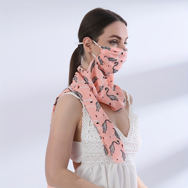 Animal Print Pink Scarf Women Casual Face Mask Dustproof Cover