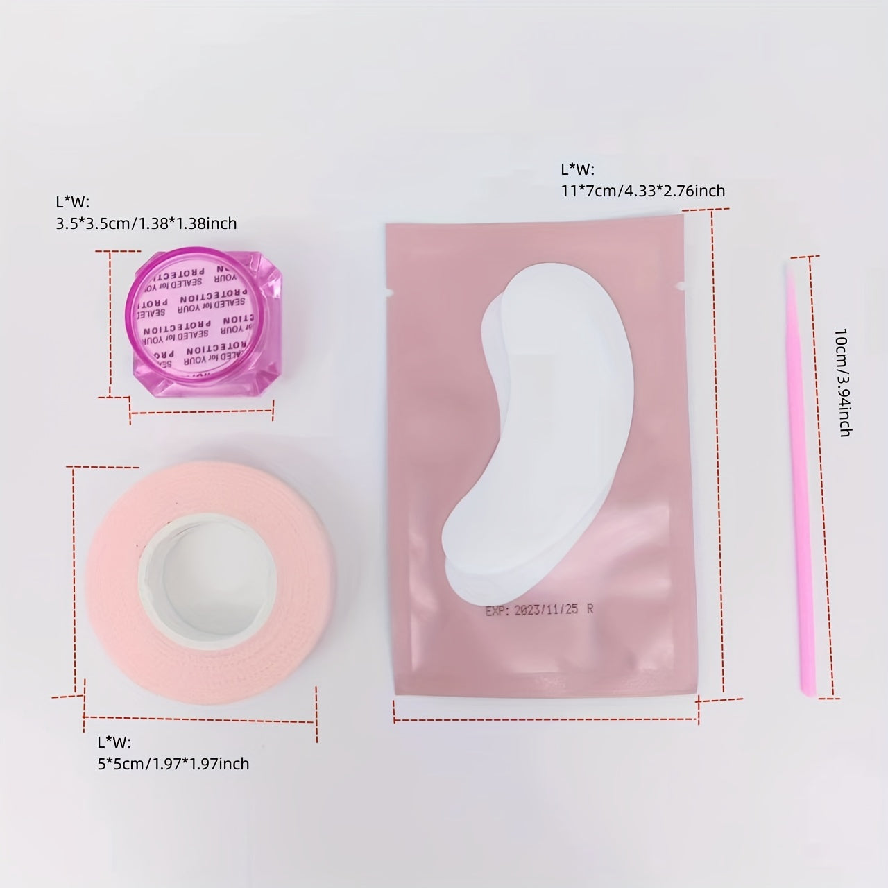 22pcs Eyelash Extension Kit: Lash Remover, Eye Pads, Tape, Microbrush