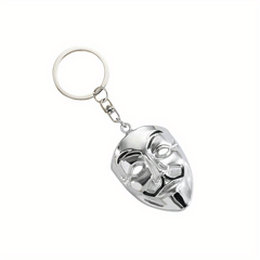 Clown Mask Keychain Metal Key Ring Purse Bag Backpack Car Charm Earbud Case