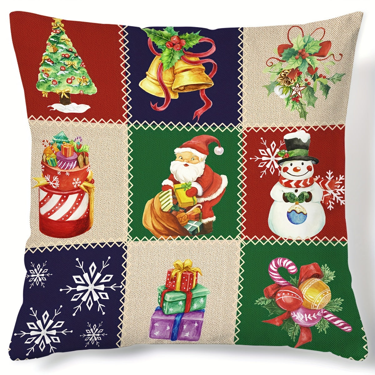 Christmas Snowman Santa Throw Pillow Covers - Holiday Decor