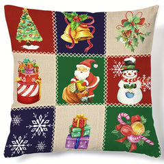 Christmas Snowman Santa Throw Pillow Covers - Holiday Decor