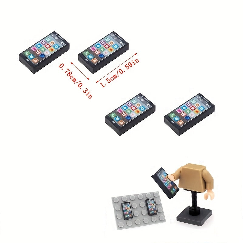 9pcs Printed Parts Modern Mobile Phone Model Assembly Toy