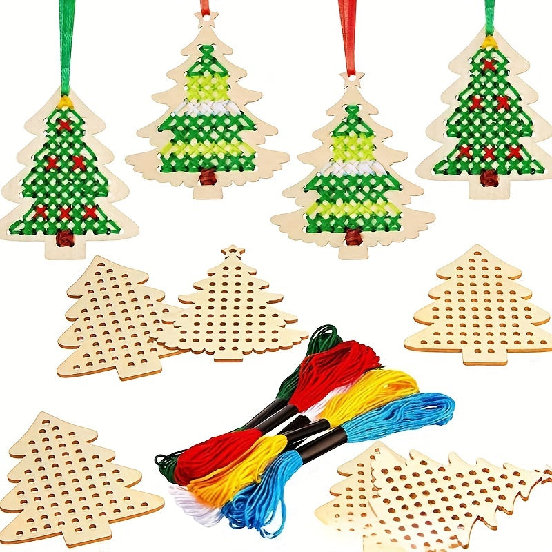 DIY Crafts Embroidery Set Christmas Tree Style 5 Pieces Star Christmas Tree