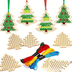 DIY Crafts Embroidery Set Christmas Tree Style 5 Pieces Star Christmas Tree