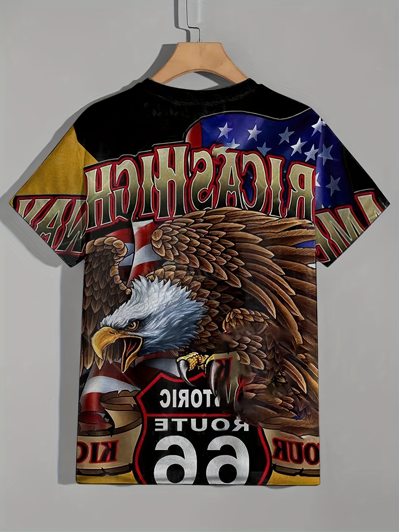 Men's American Flag Print Short Sleeve Tee