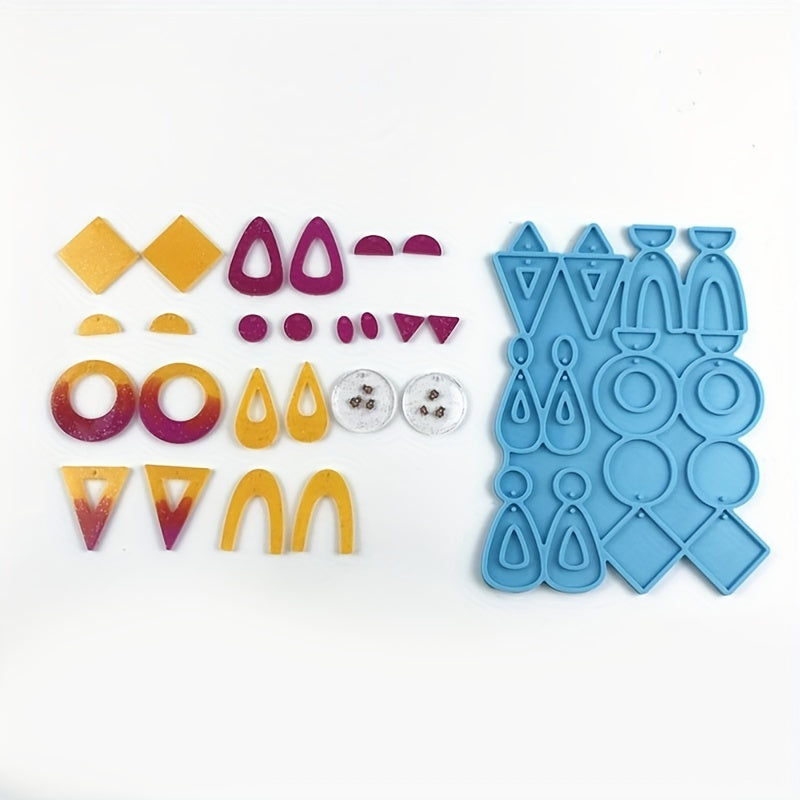 Crystal Epoxy Resin Mold Ear Studs Dangle Earring Silicone Mould
