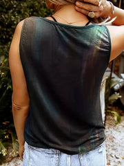 Butterfly Print V Neck Tank Top Sleeveless Casual Summer Women's Clothing