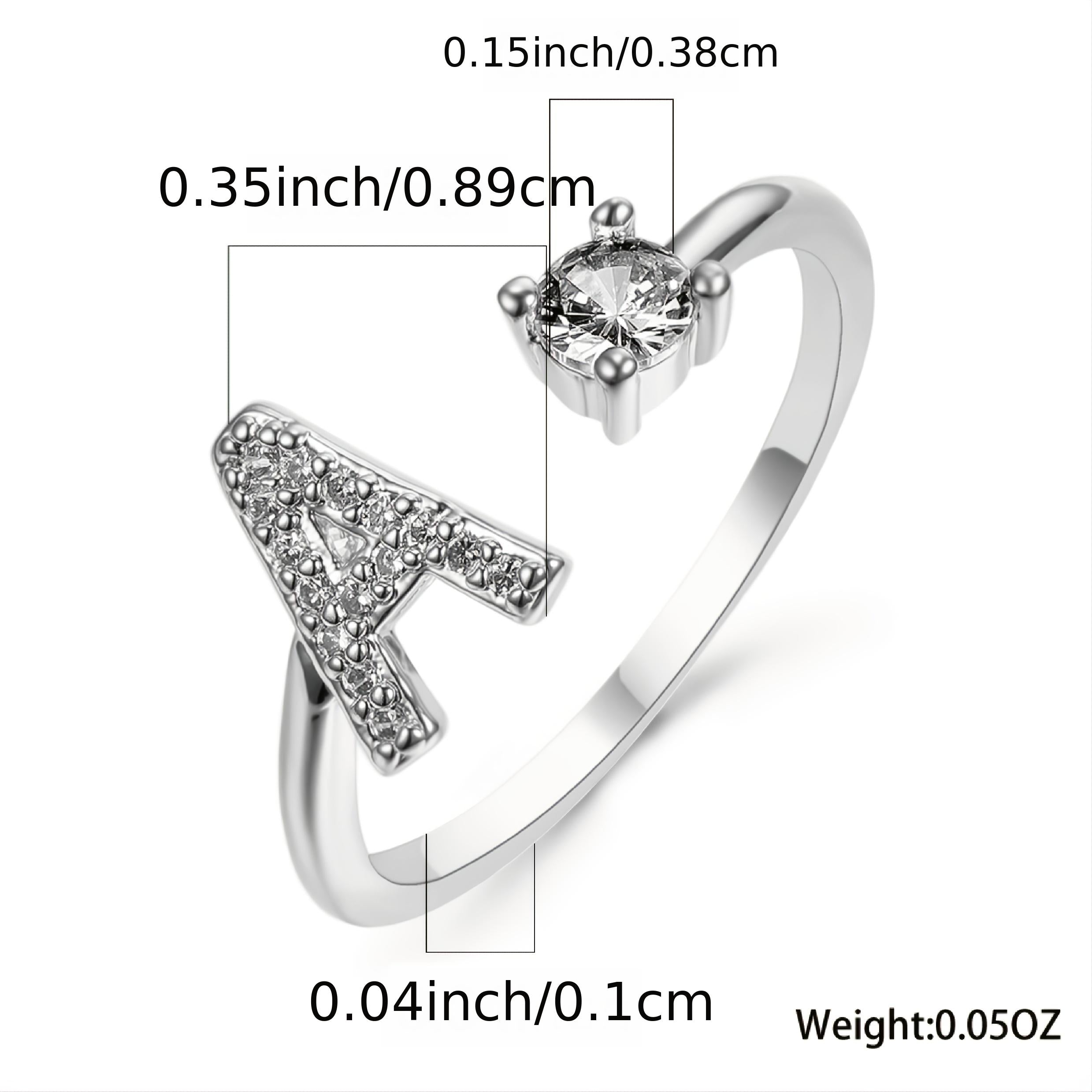 Hot Silver A Alphabet Rings Initial Rings Wedding Love Rings