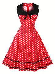 Polka Dot Sweetheart Neck Cocktail Party Dress