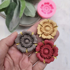 Resin Poppy Flower Pendant Silicone Mould Polymer Clay Earring Making Tools