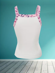 Leopard & Lip Print Tank Top Sleeveless Casual Summer Women's Clothing