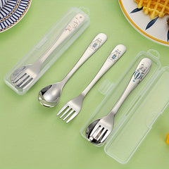 Kids Stainless Steel Fork, Spoon & Dessert Fork Set